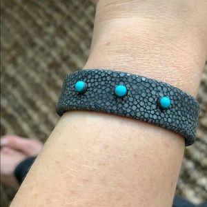 Stingray and turquoise bracelet